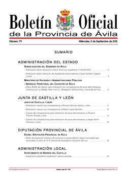 Boletín Oficial de la Provincia del miércoles, 5 de septiembre de 2012