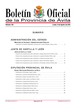 Boletín Oficial de la Provincia del lunes, 6 de agosto de 2012