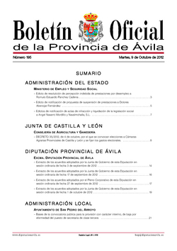 Boletín Oficial de la Provincia del martes, 9 de octubre de 2012