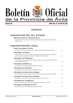 Boletín Oficial de la Provincia del miércoles, 11 de abril de 2012