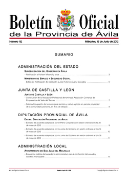 Boletín Oficial de la Provincia del miércoles, 13 de junio de 2012