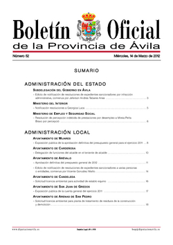 Boletín Oficial de la Provincia del miércoles, 14 de marzo de 2012