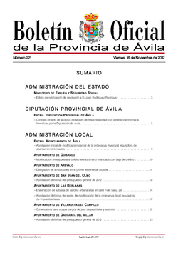 Boletín Oficial de la Provincia del viernes, 20 de febrero de 2015