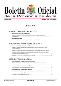 Boletín Oficial de la Provincia del martes, 17 de julio de 2012