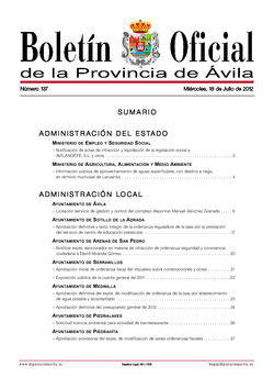 Boletín Oficial de la Provincia del miércoles, 18 de julio de 2012