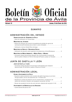 Boletín Oficial de la Provincia del lunes, 6 de febrero de 2012