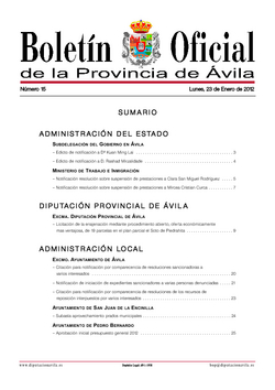 Boletín Oficial de la Provincia del miércoles, 1 de febrero de 2012