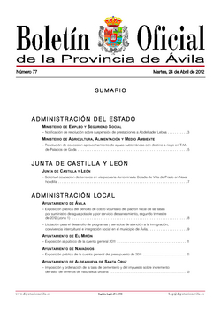 Boletín Oficial de la Provincia del martes, 13 de enero de 2015