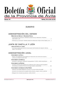 Boletín Oficial de la Provincia del martes, 24 de julio de 2012