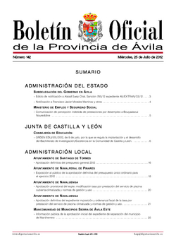 Boletín Oficial de la Provincia del miércoles, 25 de julio de 2012