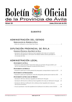 Boletín Oficial de la Provincia del jueves, 28 de junio de 2012