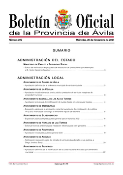 Boletín Oficial de la Provincia del miércoles, 28 de noviembre de 2012