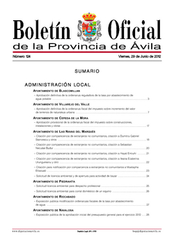 Boletín Oficial de la Provincia del viernes, 29 de junio de 2012