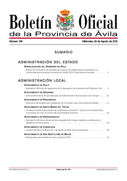 Boletín Oficial de la Provincia del miércoles, 29 de agosto de 2012