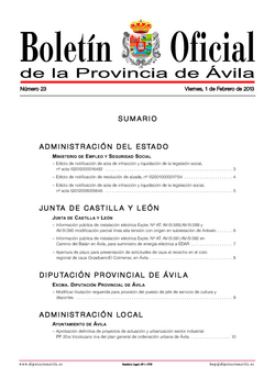 Boletín Oficial de la Provincia del viernes, 1 de febrero de 2013