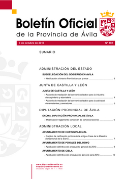 Boletín Oficial de la Provincia del jueves, 3 de octubre de 2013