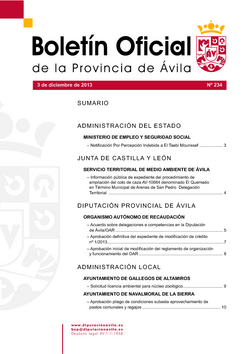 Boletín Oficial de la Provincia del martes, 3 de diciembre de 2013