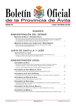 Boletín Oficial de la Provincia del lunes, 4 de febrero de 2013