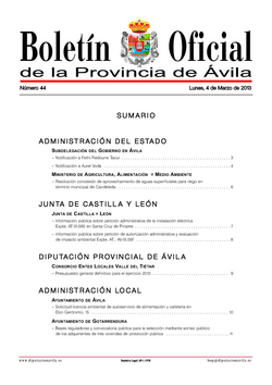 Boletín Oficial de la Provincia del lunes, 4 de marzo de 2013