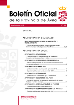 Boletín Oficial de la Provincia del martes, 4 de junio de 2013