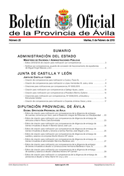 Boletín Oficial de la Provincia del martes, 5 de febrero de 2013