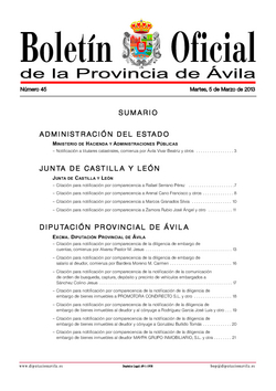 Boletín Oficial de la Provincia del martes, 5 de marzo de 2013