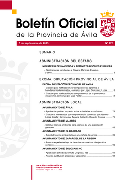 Boletín Oficial de la Provincia del jueves, 5 de septiembre de 2013