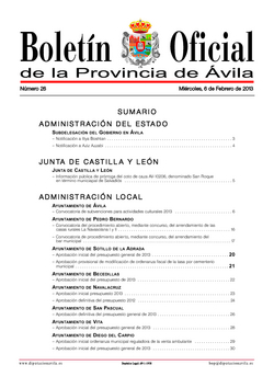 Boletín Oficial de la Provincia del miércoles, 6 de febrero de 2013