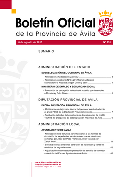 Boletín Oficial de la Provincia del martes, 6 de agosto de 2013