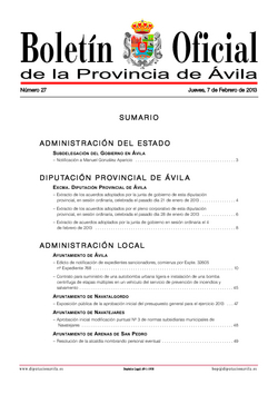 Boletín Oficial de la Provincia del jueves, 7 de febrero de 2013