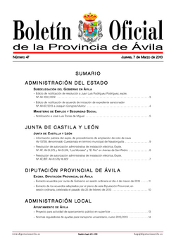 Boletín Oficial de la Provincia del jueves, 7 de marzo de 2013