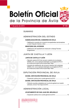 Boletín Oficial de la Provincia del viernes, 7 de junio de 2013