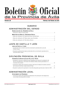 Boletín Oficial de la Provincia del viernes, 8 de febrero de 2013