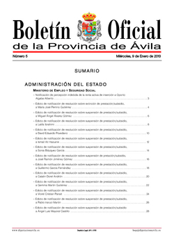 Boletín Oficial de la Provincia del miércoles, 9 de enero de 2013