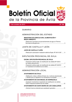 Boletín Oficial de la Provincia del miércoles, 9 de octubre de 2013