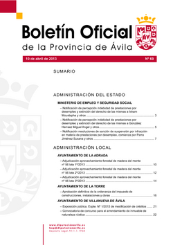 Boletín Oficial de la Provincia del miércoles, 10 de abril de 2013