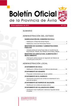 Boletín Oficial de la Provincia del martes, 10 de septiembre de 2013