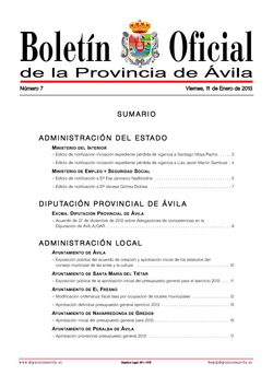 Boletín Oficial de la Provincia del viernes, 11 de enero de 2013