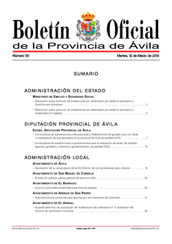 Boletín Oficial de la Provincia del martes, 12 de marzo de 2013