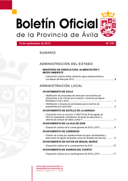 Boletín Oficial de la Provincia del viernes, 13 de septiembre de 2013