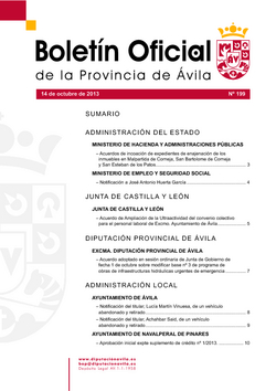 Boletín Oficial de la Provincia del lunes, 14 de octubre de 2013