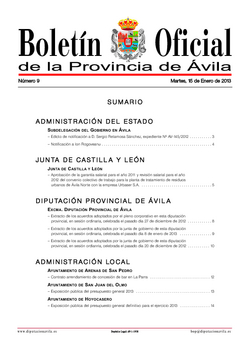 Boletín Oficial de la Provincia del martes, 15 de enero de 2013