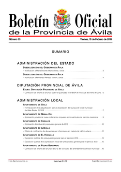 Boletín Oficial de la Provincia del viernes, 15 de febrero de 2013