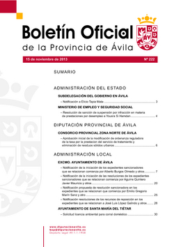 Boletín Oficial de la Provincia del viernes, 15 de noviembre de 2013