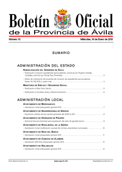 Boletín Oficial de la Provincia del miércoles, 16 de enero de 2013