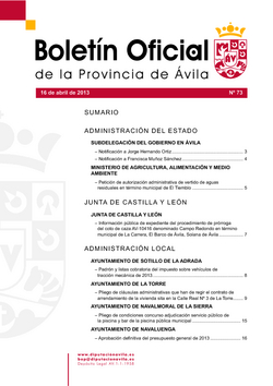 Boletín Oficial de la Provincia del martes, 16 de abril de 2013