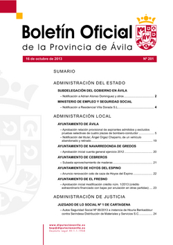 Boletín Oficial de la Provincia del miércoles, 16 de octubre de 2013