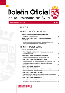 Boletín Oficial de la Provincia del lunes, 16 de diciembre de 2013