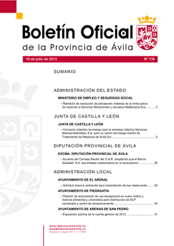 Boletín Oficial de la Provincia del jueves, 18 de julio de 2013