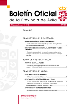 Boletín Oficial de la Provincia del miércoles, 18 de septiembre de 2013